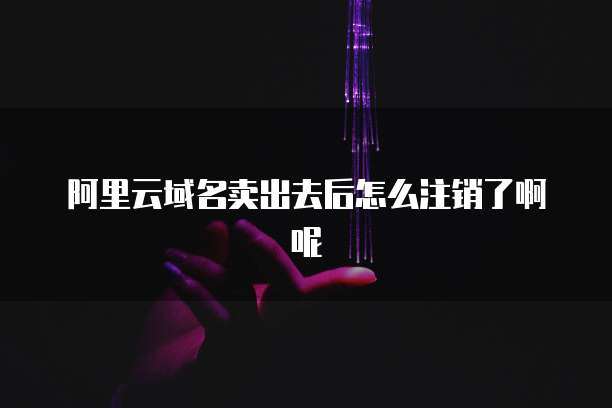 阿里云域名卖出去后怎么注销了啊呢