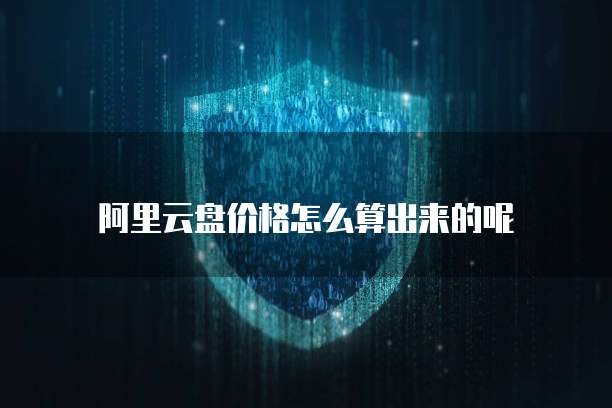 阿里云盘价格怎么算出来的呢
