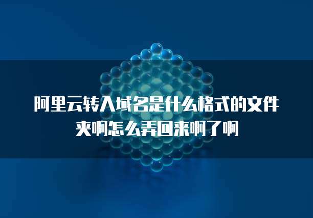 阿里云转入域名是什么格式的文件夹啊怎么弄回来啊了啊