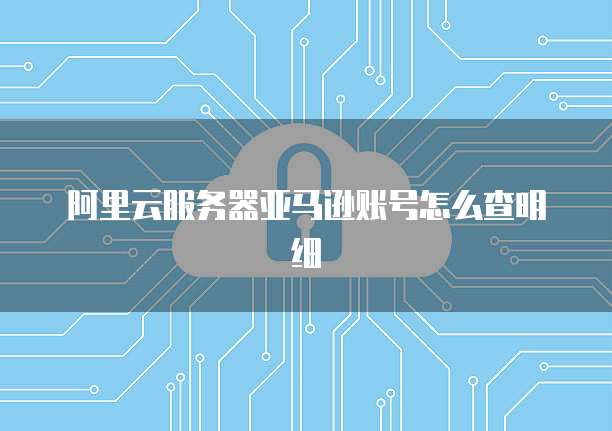 阿里云服务器亚马逊账号怎么查明细