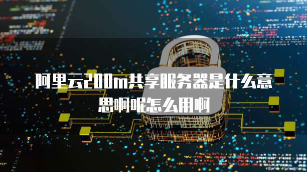 阿里云200m共享服务器是什么意思啊呢怎么用啊