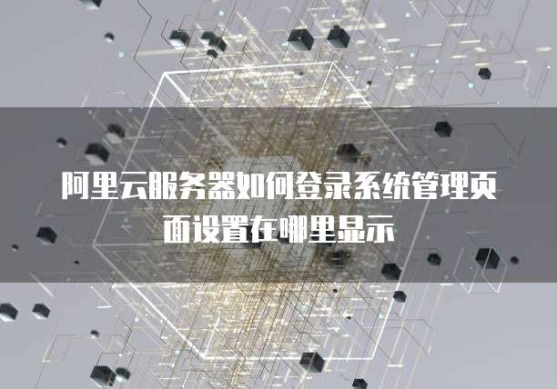 阿里云服务器如何登录系统管理页面设置在哪里显示