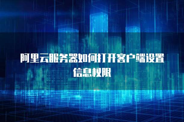 阿里云服务器如何打开客户端设置信息权限