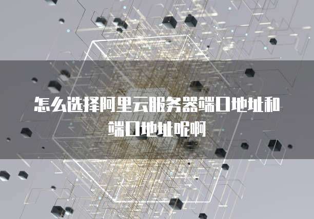 怎么选择阿里云服务器端口地址和端口地址呢啊