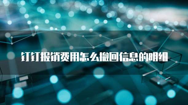 钉钉报销费用怎么撤回信息的明细