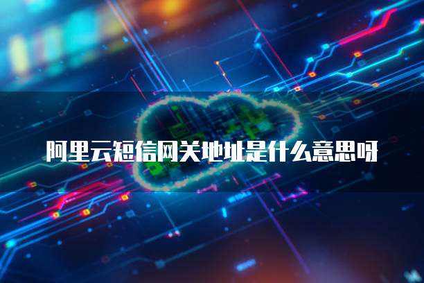 阿里云短信网关地址是什么意思呀