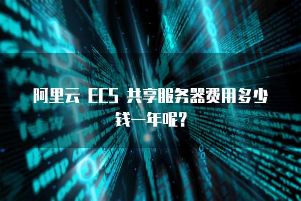 阿里云 ECS 共享服务器费用多少钱一年呢?
