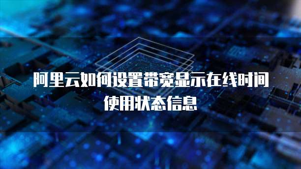 阿里云如何设置带宽显示在线时间使用状态信息