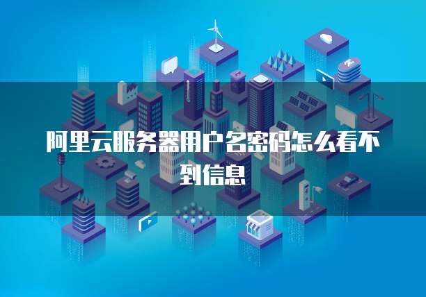 阿里云服务器用户名密码怎么看不到信息