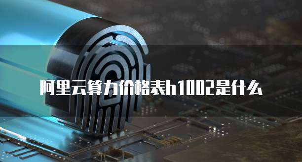 阿里云算力价格表h1002是什么