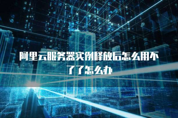 阿里云服务器实例释放后怎么用不了了怎么办