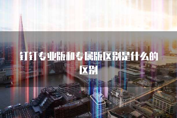 钉钉专业版和专属版区别是什么的区别