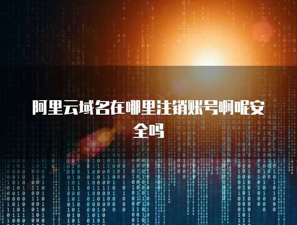 阿里云域名在哪里注销账号啊呢安全吗