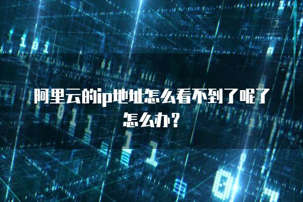 阿里云的ip地址怎么看不到了呢了怎么办?