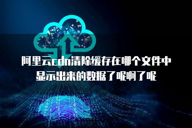 阿里云cdn清除缓存在哪个文件中显示出来的数据了呢啊了呢