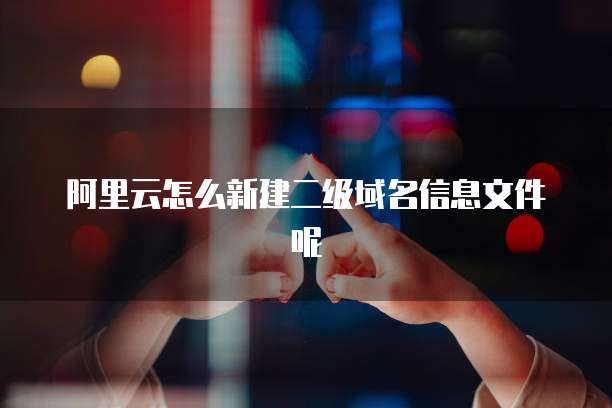 阿里云怎么新建二级域名信息文件呢