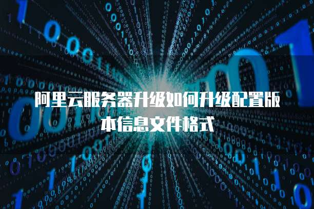 阿里云服务器升级如何升级配置版本信息文件格式