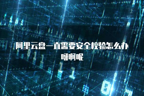 阿里云盘一直需要安全校验怎么办呀啊呢