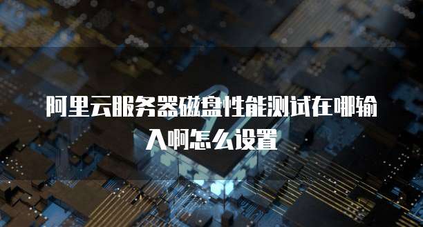 阿里云服务器磁盘性能测试在哪输入啊怎么设置