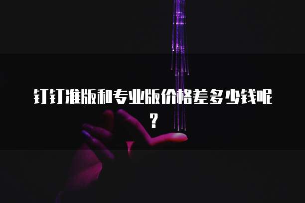 钉钉准版和专业版价格差多少钱呢?