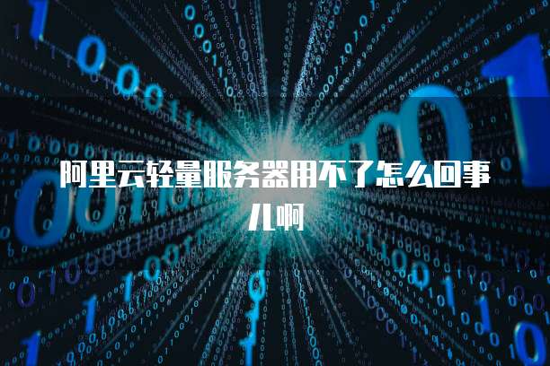 阿里云轻量服务器用不了怎么回事儿啊