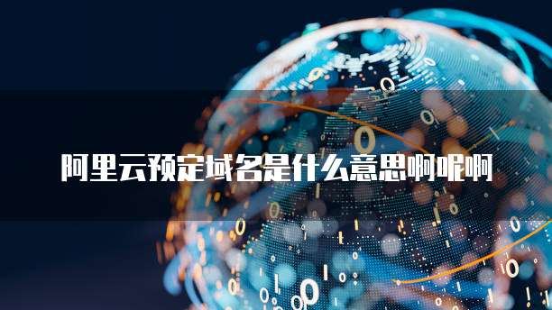 阿里云预定域名是什么意思啊呢啊