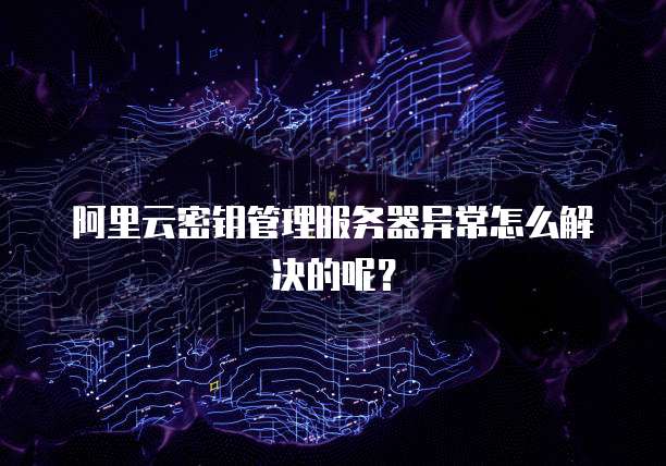 阿里云密钥管理服务器异常怎么解决的呢?