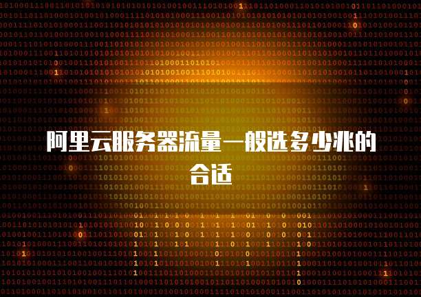 阿里云服务器流量一般选多少兆的合适