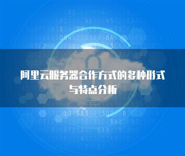 阿里云服务器合作方式的多种形式与特点分析