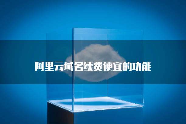 阿里云域名续费便宜的功能