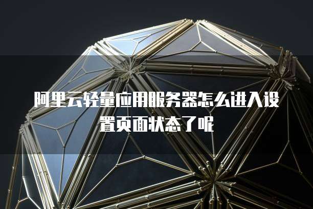 阿里云轻量应用服务器怎么进入设置页面状态了呢