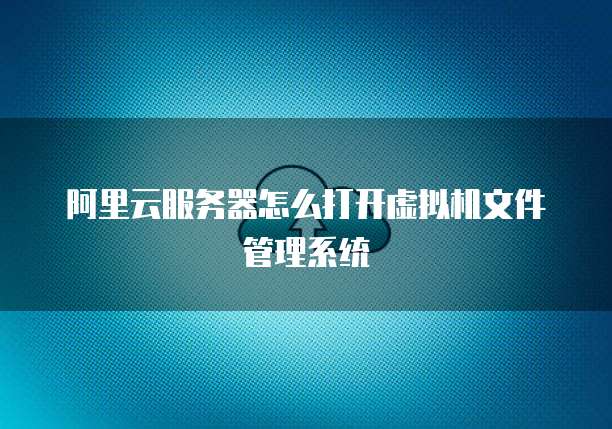 阿里云服务器怎么打开虚拟机文件管理系统