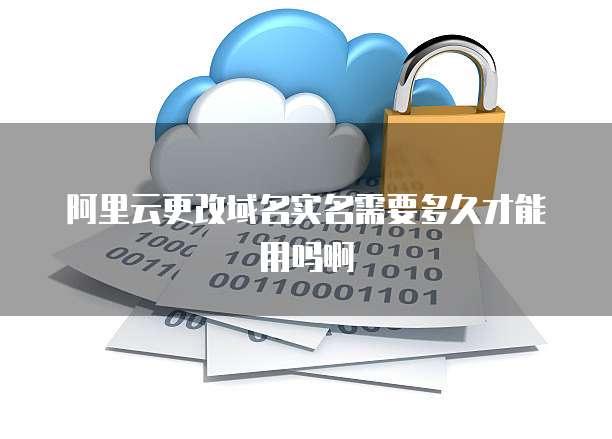 阿里云更改域名实名需要多久才能用吗啊