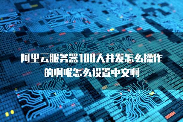 阿里云服务器100人并发怎么操作的啊呢怎么设置中文啊