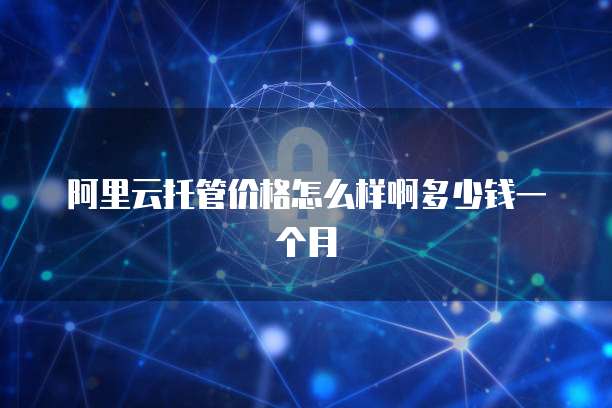 阿里云托管价格怎么样啊多少钱一个月