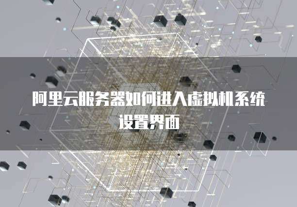 阿里云服务器如何进入虚拟机系统设置界面