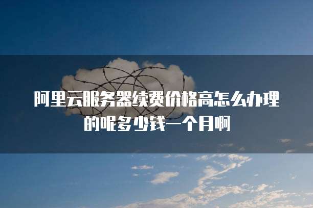 阿里云服务器续费价格高怎么办理的呢多少钱一个月啊