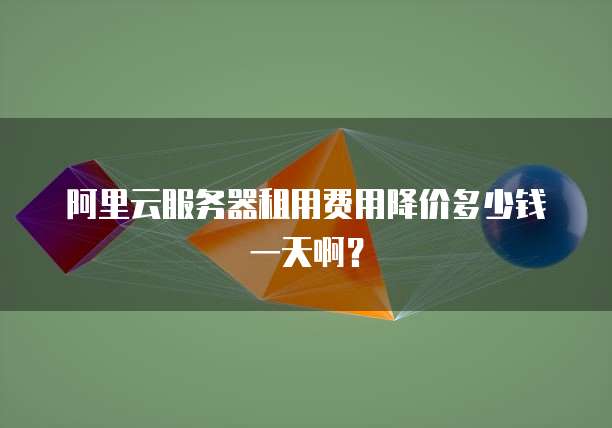 阿里云服务器租用费用降价多少钱一天啊?