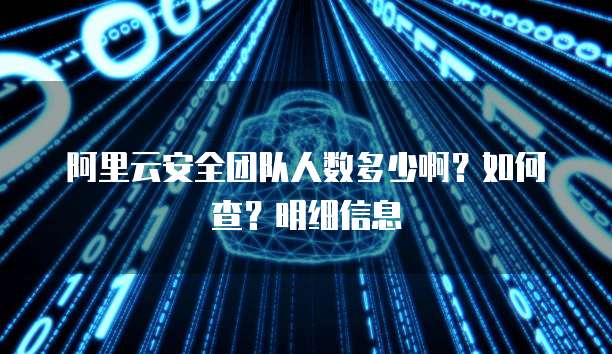 阿里云安全团队人数多少啊?如何查?明细信息
