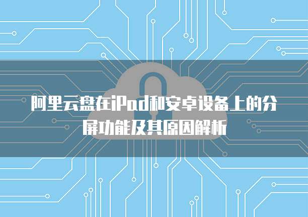 阿里云盘在iPad和安卓设备上的分屏功能及其原因解析