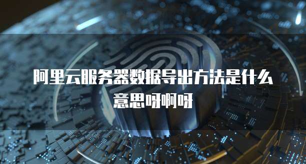 阿里云服务器数据导出方法是什么意思呀啊呀