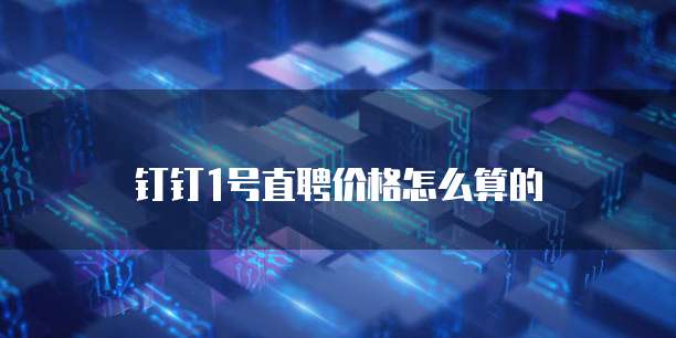 钉钉1号直聘价格怎么算的