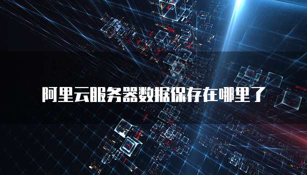 阿里云服务器数据保存在哪里了