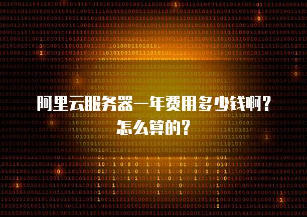 阿里云服务器一年费用多少钱啊?怎么算的?