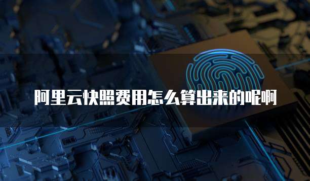阿里云快照费用怎么算出来的呢啊