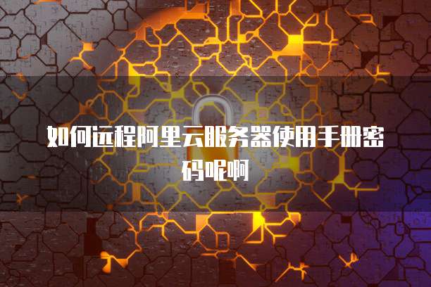 如何远程阿里云服务器使用手册密码呢啊