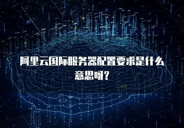 阿里云国际服务器配置要求是什么意思呀?