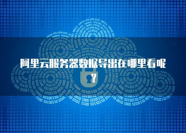 阿里云服务器数据导出在哪里看呢?
