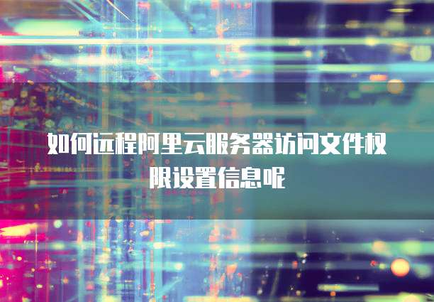如何远程阿里云服务器访问文件权限设置信息呢