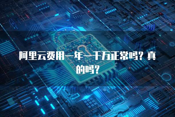 阿里云费用一年一千万正常吗?真的吗?